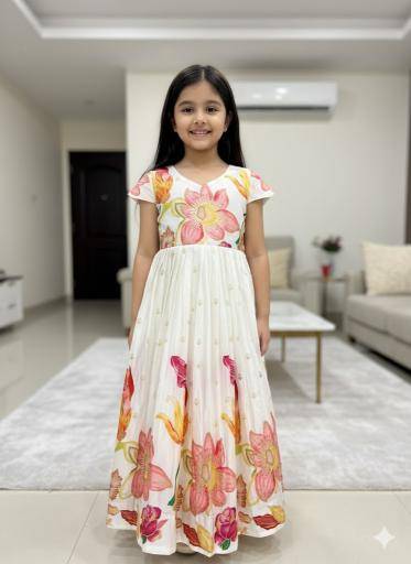 NEW LAUNCING KIDS GOWN chinon Cheap Kids fashion clothing wholesale Delhi